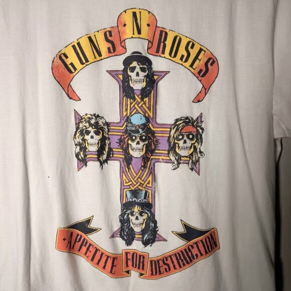 White guns n roses appetite for destruction album cover artwork graphic t size L - Picture 2 of 3